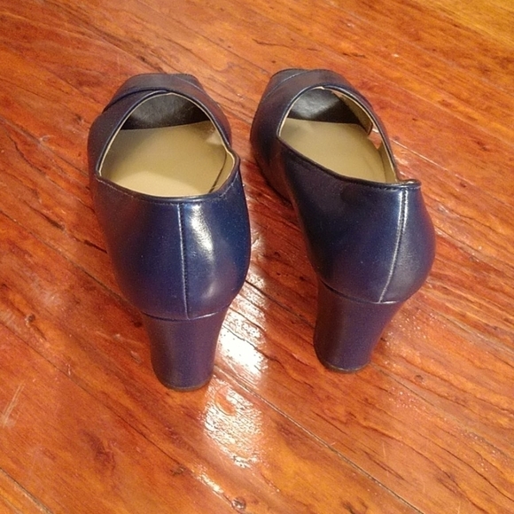 Terry Lewis Blue Open Toe Heels Sz 9.5W - Picture 3 of 6